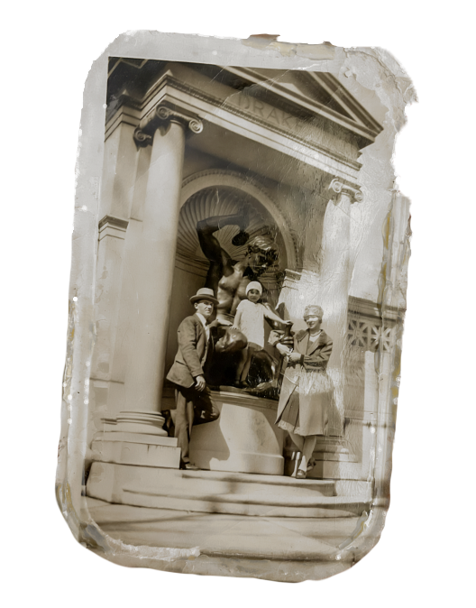 a-couple-poses-with-a-young-girl-on-The-Driller1920-1930s-1